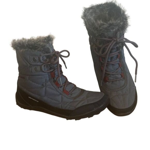 Columbia Minx Shortie 3 Insulated Waterproof Grey Quilted Winter Boots 7.5 - Picture 1 of 10